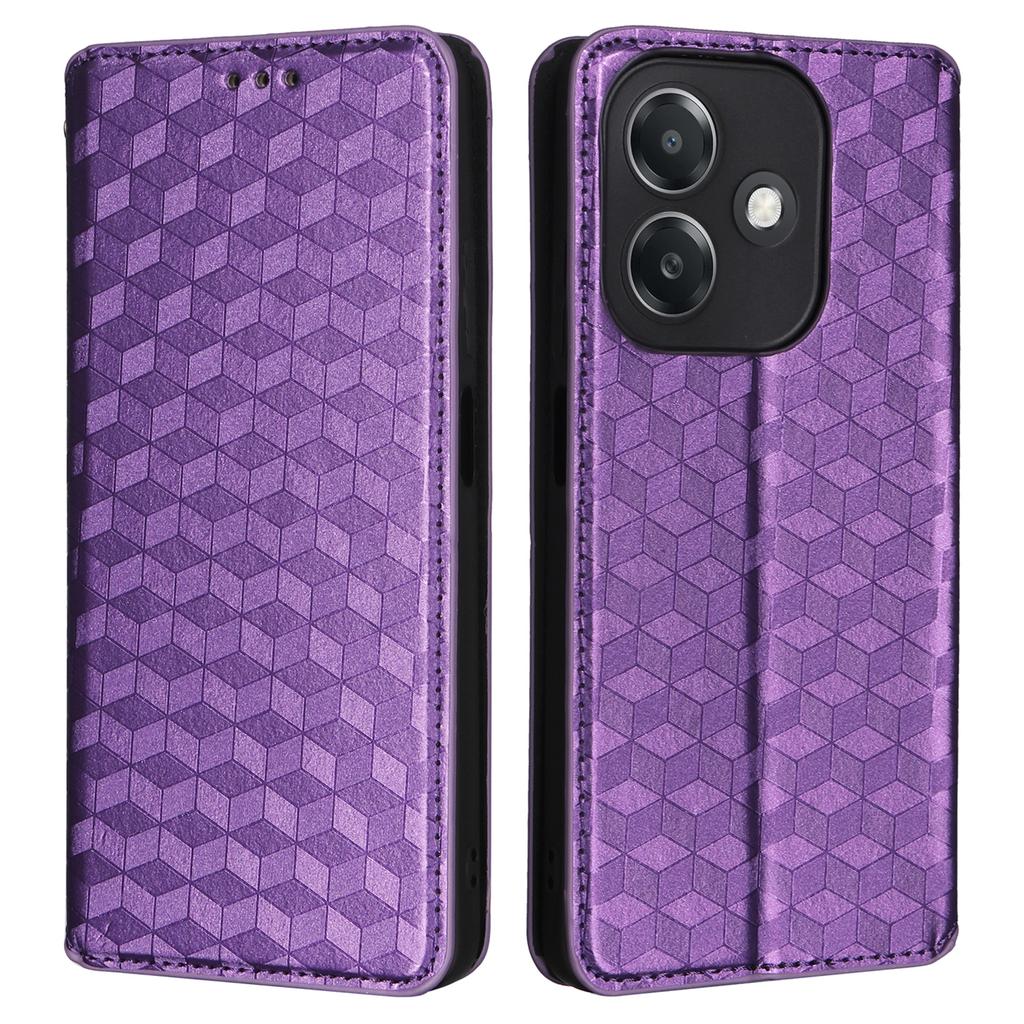 For Oppo A3 4G/A3 5G/A3x 4G/A3x 5G/A40M 4G/A40 4G/A3i 5G/A60 5G Wallet Case Rhombus Imprinted Leather Phone Cover