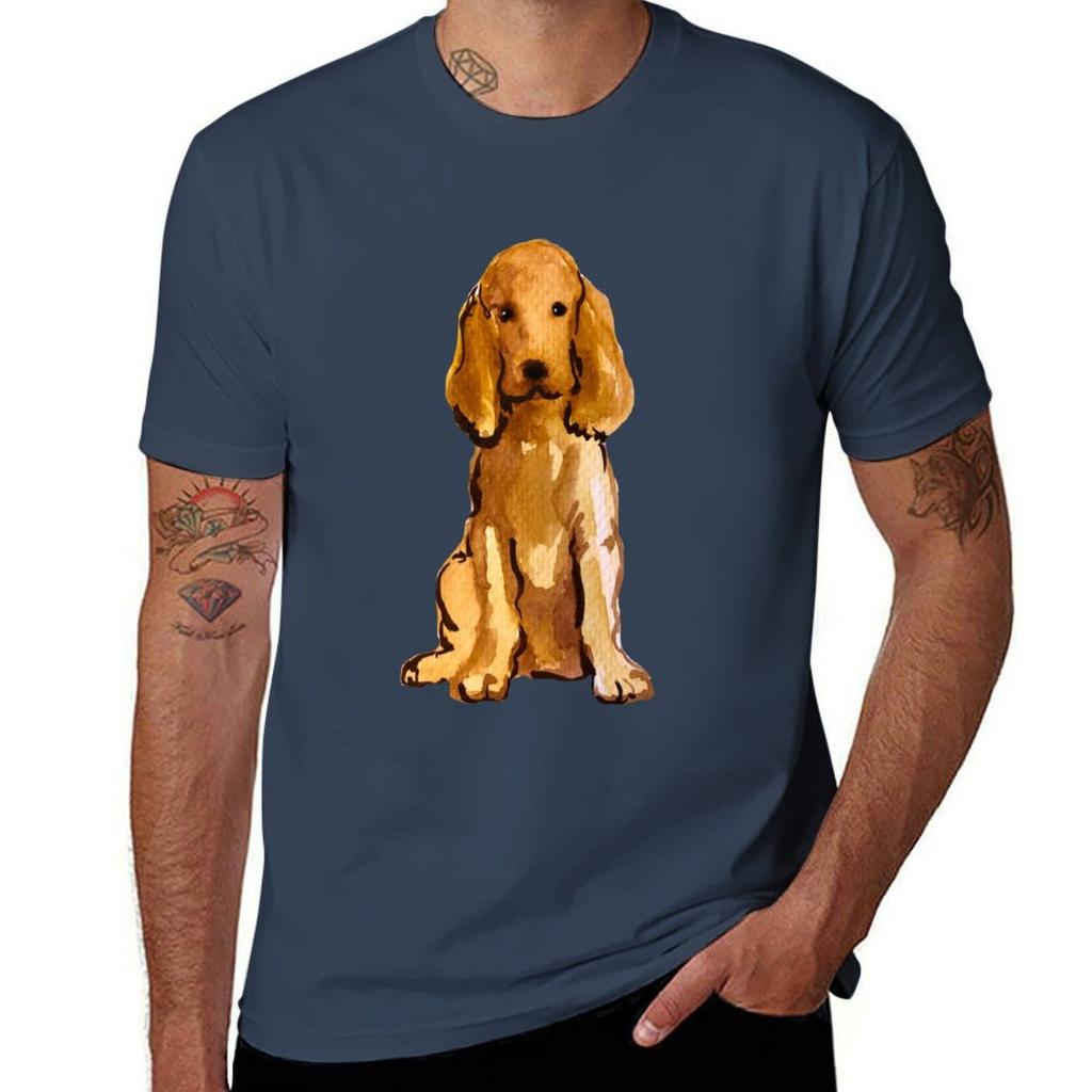 Cocker Spaniel T-Shirt T Shirt Man Casual Mens Graphic T Shirts T-Shirt