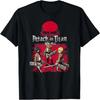 Attack on Titan 3 Hauptcharaktere Roter Hintergrund T-Shirt Herrenbekleidung Anime Kleidung Oberteile Harajuku Camisetas