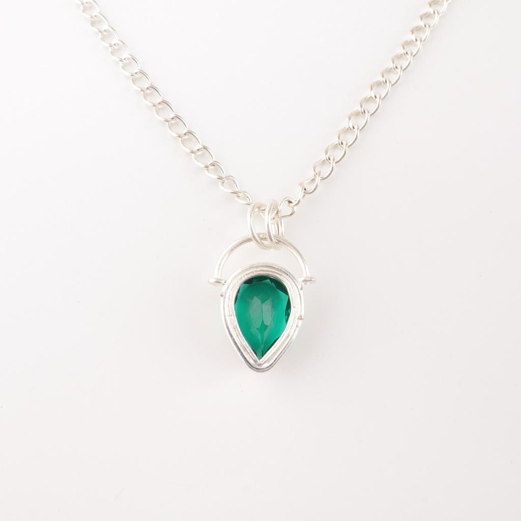 Chrome Diopside Gemstone 925 Sterling Silver Jewelry Pendant 1.01"Gift For Wife PP-56-7