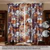 Set Of 2 Cartoon Colored Puppy Park Printed Perforated Curtains Various Sizes Living Room Bedroom Insulation Decoration Light Blocking Made Polyester