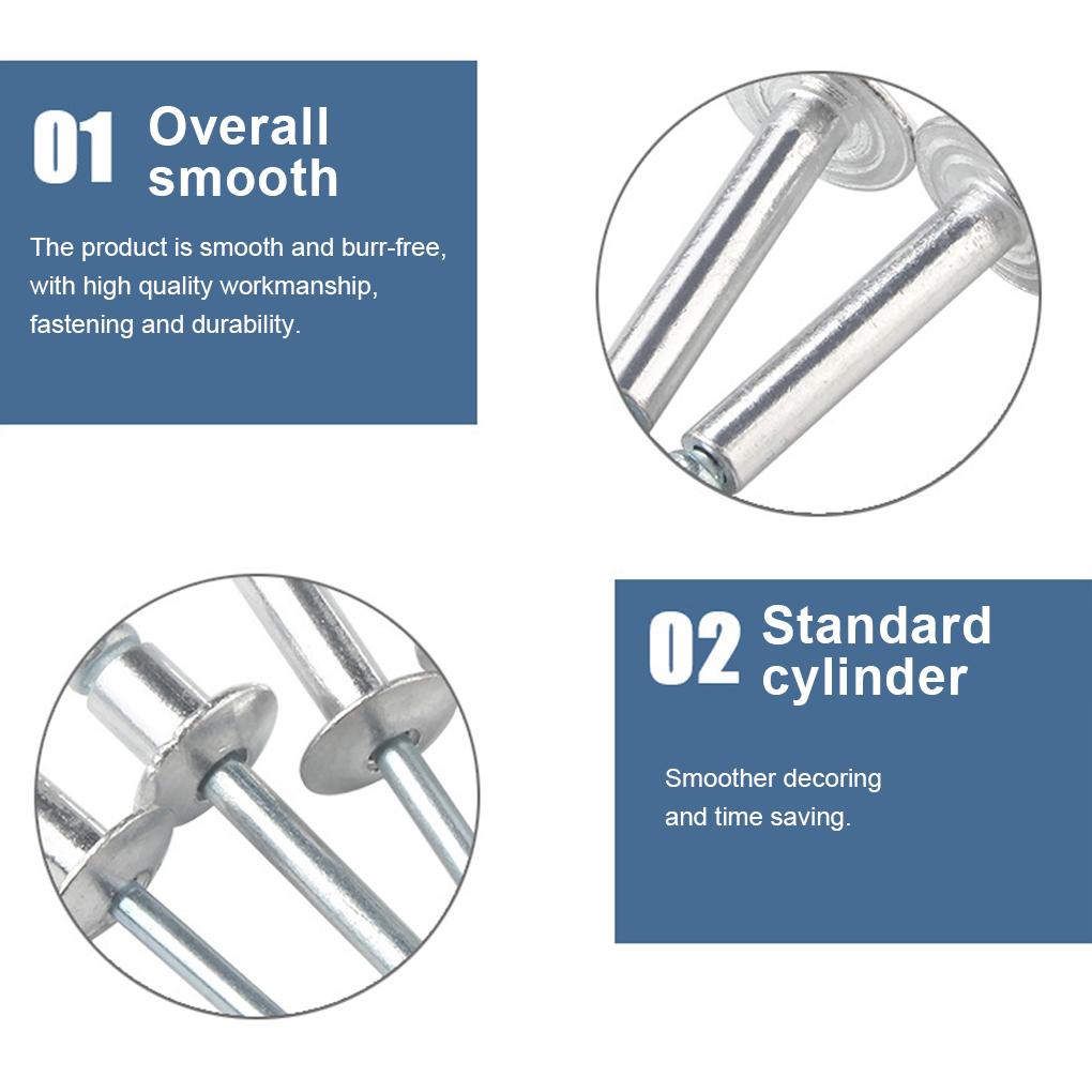 100 Pieces Aluminium Pop Rivet Smooth Replacement M4 Blind Rivets