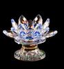 Seven-Color Lotus Crystal Glass Candle Holder for Buddhist Offering Table