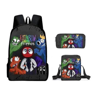 Rainbow Friends School Bag Cartoon Backpack, Shoulder Bag and Pencil Case Three-piece Set  45-NMAOV