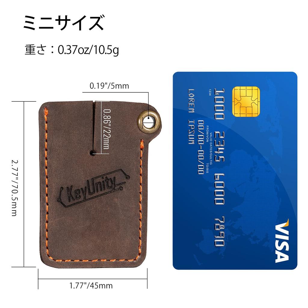 KeyUnity KA03 Leather Tool Convenient Genuine Leather Leather EDC Tool Genuine Fits Mini Mini Leather EDC Pocket Slip Bag, Storage, Packet, Mini-Sized