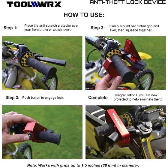 Ручка для блокировки руля мотоцикла — прочное противоугонное устройство для блокировки — фото 5