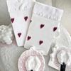 Cute Red Love Heart Printing Stockings For Girls Thin Silk Stockings Female Over Knee Socks For Garters Women Sweet Girl