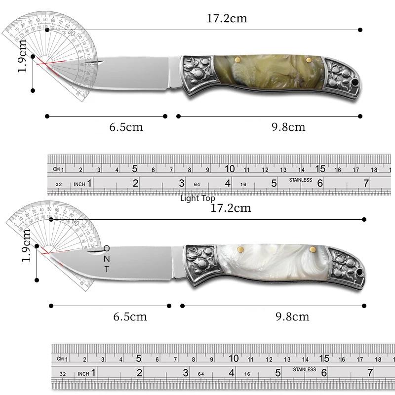 Fruit Pocket Knife Stainless Steel Folding Knife for Kitchen Cooking Chef Knife Portable Utility Knife Keychain Butcher Knife