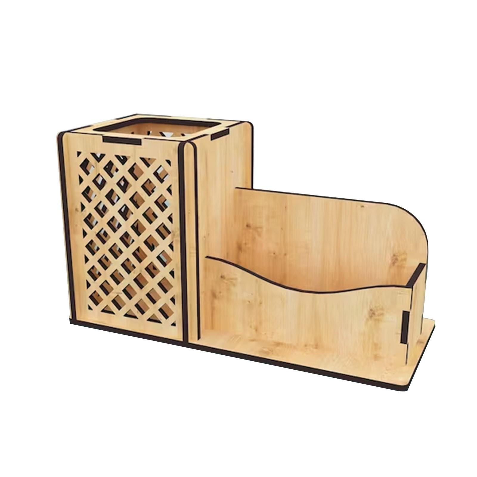 

Деревянная коробка для визитных карточек, креативная настольная коробка для хранения дисплея большой емкости коричневый