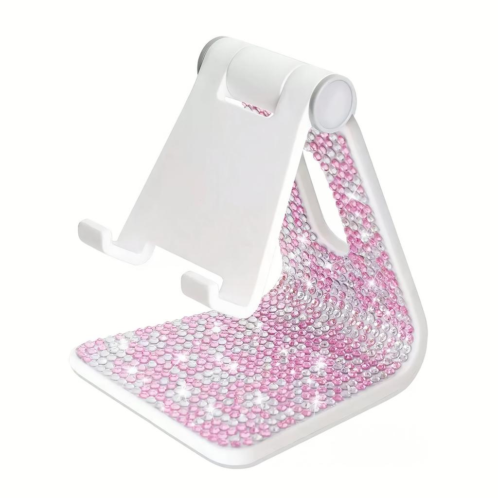 1pc Sparkling Diamond Phone Stand Desktop Stand Compatible with Both Mobile Phones and Tablets