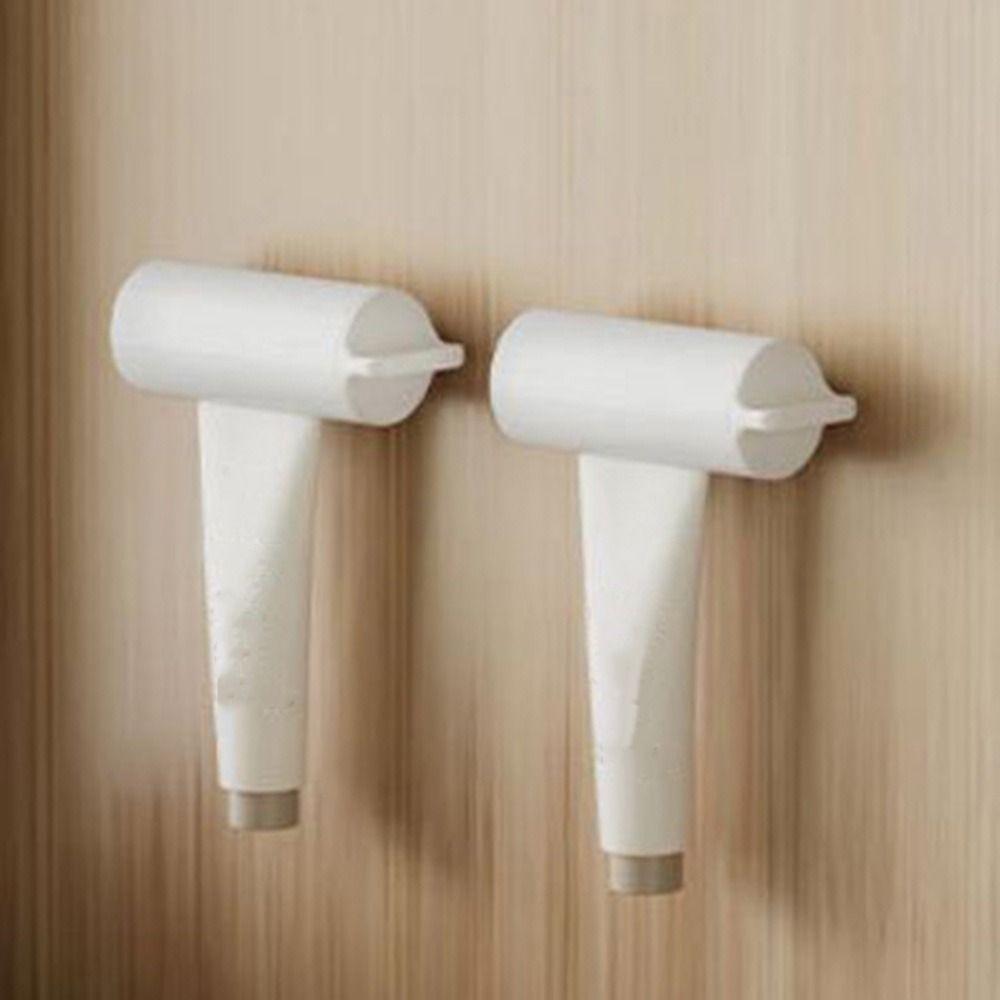 Self-adhesion Toothpaste Clip White Toothpaste Dispenser Holder Toothpaste Squeezer  for Bathroom