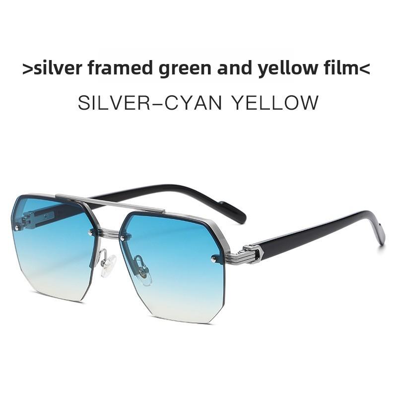 Metal Double Beam Mens Driving Sunglasses With Uv400 Protection For Fashion Travel Summer
