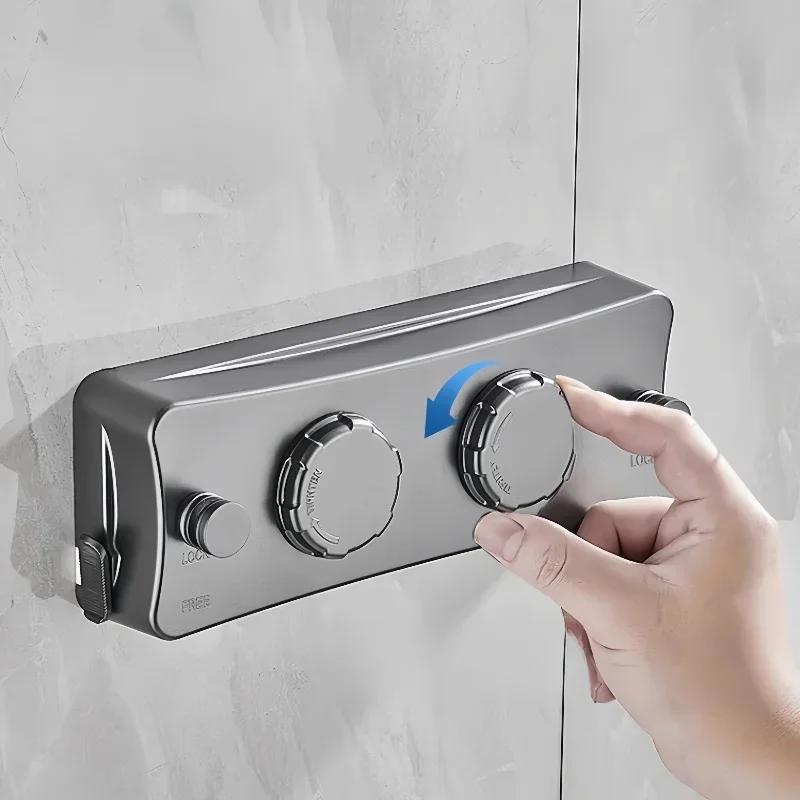 5.1m Retractable Double Line Clothes Hanger Laundry Drying Clothesline Stainless Steel Cloth Rack Wall Mounted Washing Clothes