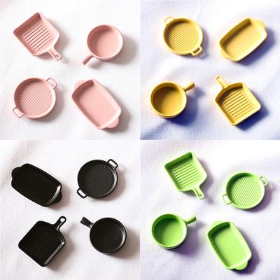 4 Pcs/Set Doll House Baking Pan Japanese Steak Pan Miniature Kitchen Model
