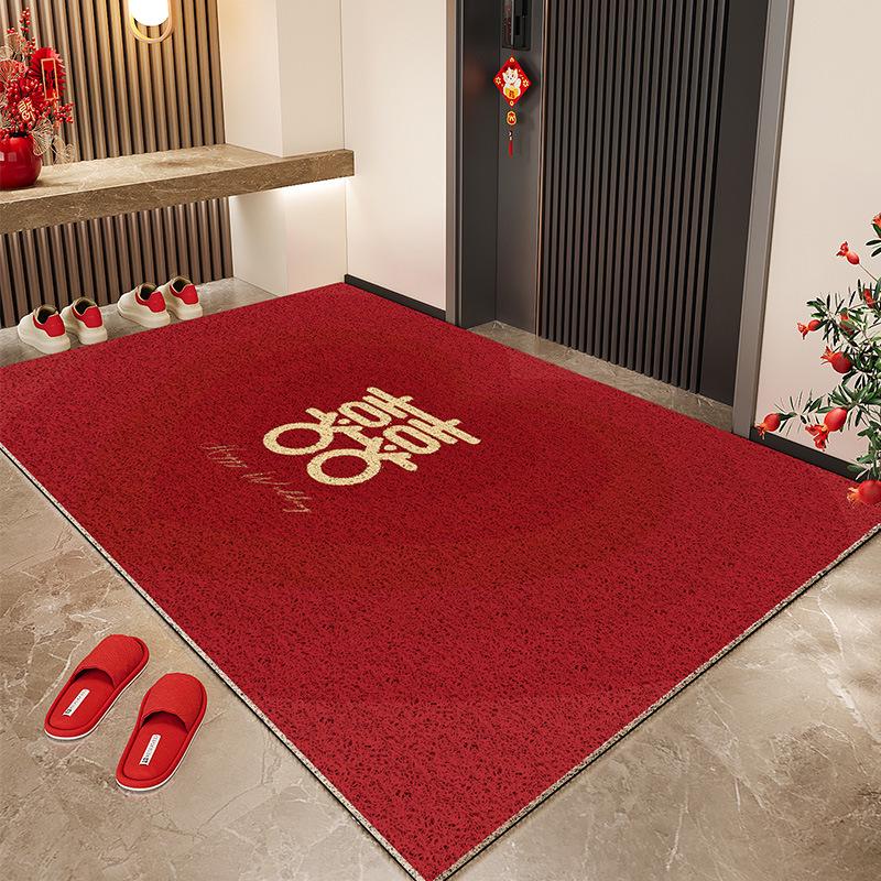 Festive Silk Loop Non-Slip Doormat: Dirt-Resistant, Easy-Clean, Cut-to-Fit Indoor Entryway Mat