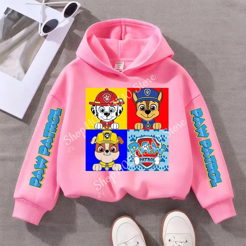 Paw Patrols Sweatshirt Chase Skye Anime Cartoon Print Cotton Fashion Casual Sports Thin Tops Spring Autumn Kids Clothes Gifts