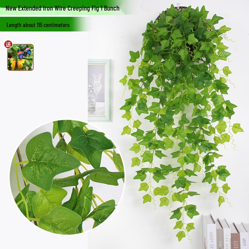 Artificial Pothos & Spider Plant Rattan Vine Wall Hanging for Indoor/Outdoor Decor
