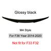 Per BMW Serie 4 F32 F33 F36 2014-2020 Fibra di Carbonio Lip Paraurti Posteriore Spoiler Baule Kit Ala Coda Stile MP M4 PSM Nero Lucido