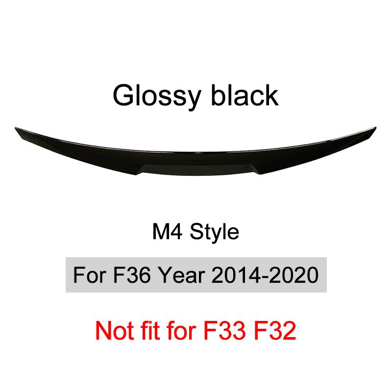 Per BMW Serie 4 F32 F33 F36 2014-2020 Fibra di Carbonio Lip Paraurti Posteriore Spoiler Baule Kit Ala Coda Stile MP M4 PSM Nero Lucido