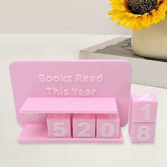 Book Read This Year Tracker Reading Book Counter Ornament Reading Target Display Number Recording Sign Shelf Desk Decoration Book Lovers Gift