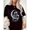 European Size Silent Claws Text Dragon Pattern Print Women's Round Neck Short Sleeve Soft Skin-Friendly T-Shirt