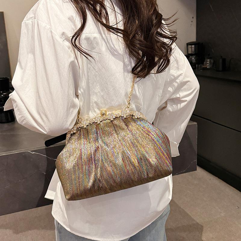 Women's bag fashion fold gradual change color clip women's shell bag dinner bag commuter versatile shoulder messenger bag