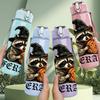 1PC Feral Raccoon Pumpkin Halloween 750ml Color Plastic Sports Water Bottle Leakproof Flip Straw Lid Suitable for Sports Office Home Use