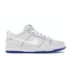 Zapatillas unisex Dunk Low Premium SB de cuero agrietado Blanco Blanco-Game-Royal CJ6884-100