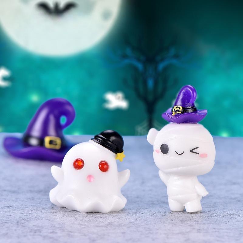 Micro-landscape Succulent Small Ornaments New Cute Pumpkin Lantern Ghost Vampire Creative Halloween Car Center Console Ornaments
