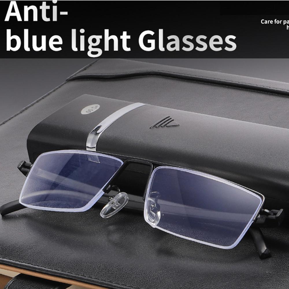 Executive Office Style Black Reading Glasses for Men with Portable Case +0.75 +1 +1.25 +1.5 +1.75 +2 +2.5 To +4
