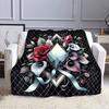 Gem and Floral Elegant Design Blanket Patterned flannel blanket perfect for the bedroom living room, sofa, or a little nap