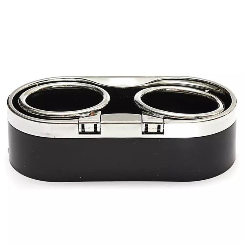 

Автомобильный держатель для стакана с двумя отверстиями, складной держатель для бутылок с водой и кофе чёрный