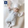 G Brand Baby Autumn and Winter One-Piece Romper, Cartoon Winter Jumpsuit with Diagonal Placket, Long-Sleeve Base Shirt, Newborn Clothing