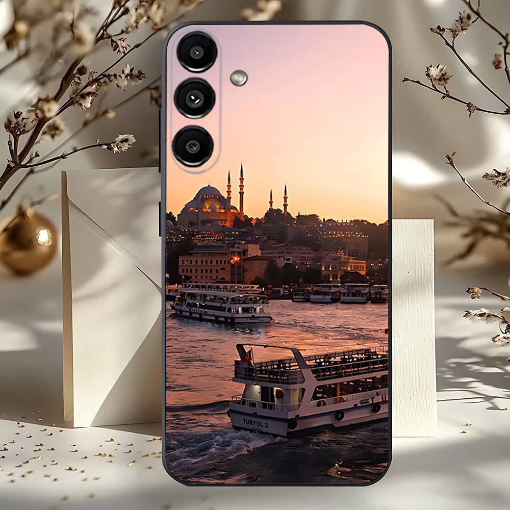 Турция Стамбул Пейзаж Для Samsung Galaxy A73,31,32,72,41,53,52,71,22,5G,Note,J7,8,9 Мягкий Черный Чехол для Телефона SamsungA22 4G