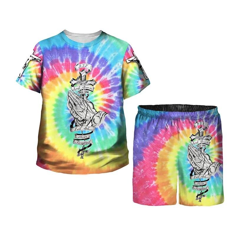 Letni garnitur dla dzieci Lion Graphic T-Shirt szorty pasujący strój 3D Print Baby Girl ubrania dla chłopców zestaw dla dzieci dwuczęściowy