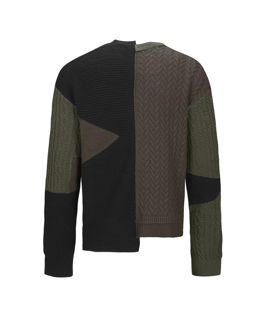 ADSB ANDERSSON BELL Patchwork Asymmetric Crewneck Sweater Atb1330M(Multi)