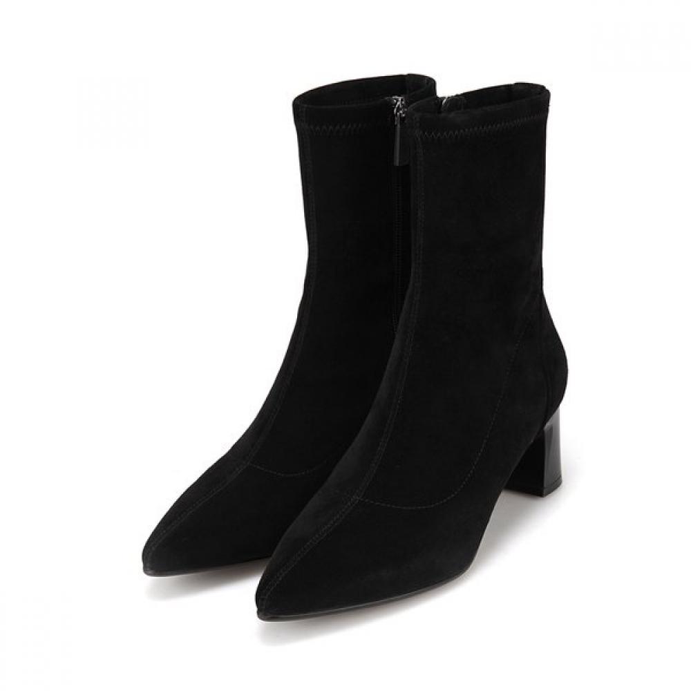 Barbara Suede 5.5cm Stretch Ankle Boots Bbi872bk 255mm