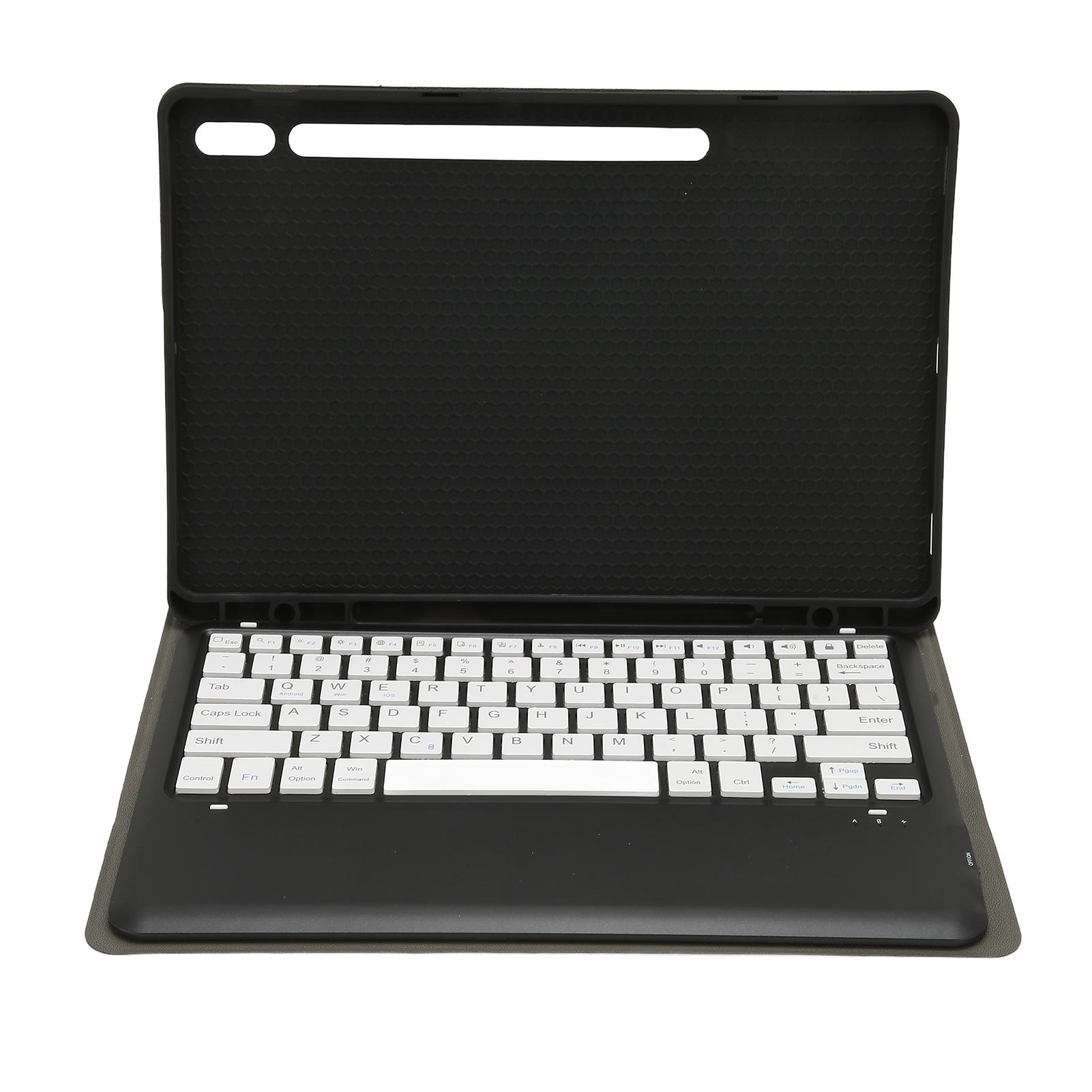

Чехол-клавиатура 12,4 дюйма с тремя регулируемыми подставками, съемный черный чехол-клавиатура с беспроводной клавиатурой для