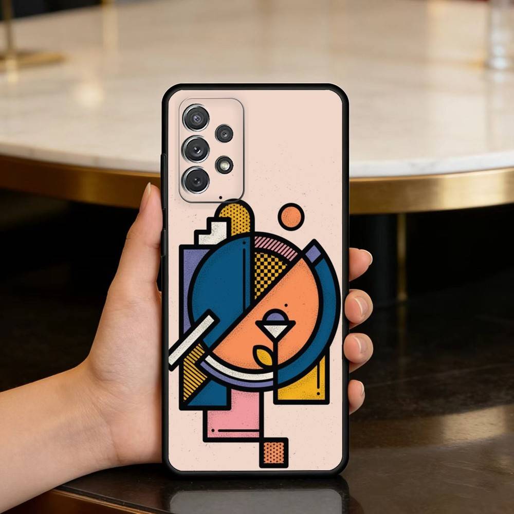 G-Geometric B-Bauhaus art Soft Silicone Black Cover Phone Case For Samsung Galaxy A73,A72,A71,A70,A53,A52,A51