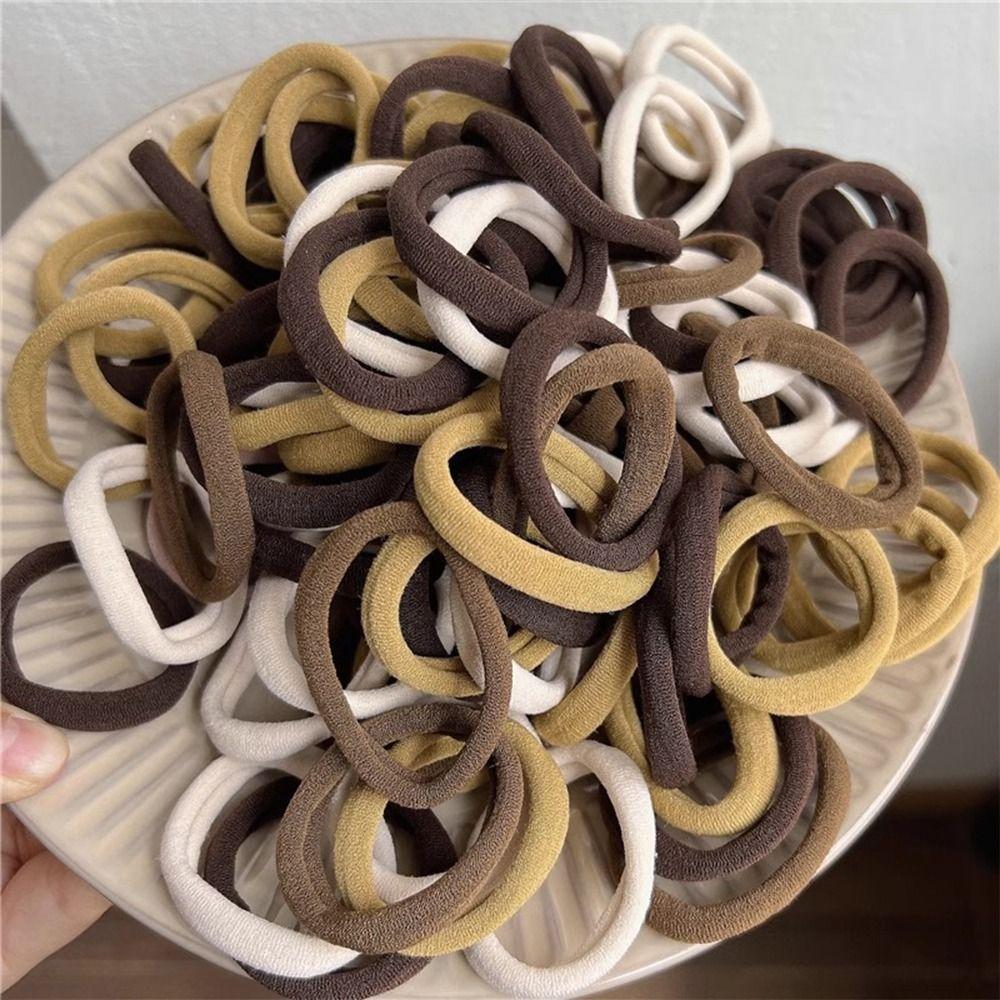 High Elasticity Ponytail Holders Basic Rubber Bands Nylon Elastic Hair Ties for Women and Girls