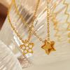 Hot Sale ins Wind Exquisite Clover Necklace Titanium Steel Cross White Bead Clavicle Chain Versatile Jewelry