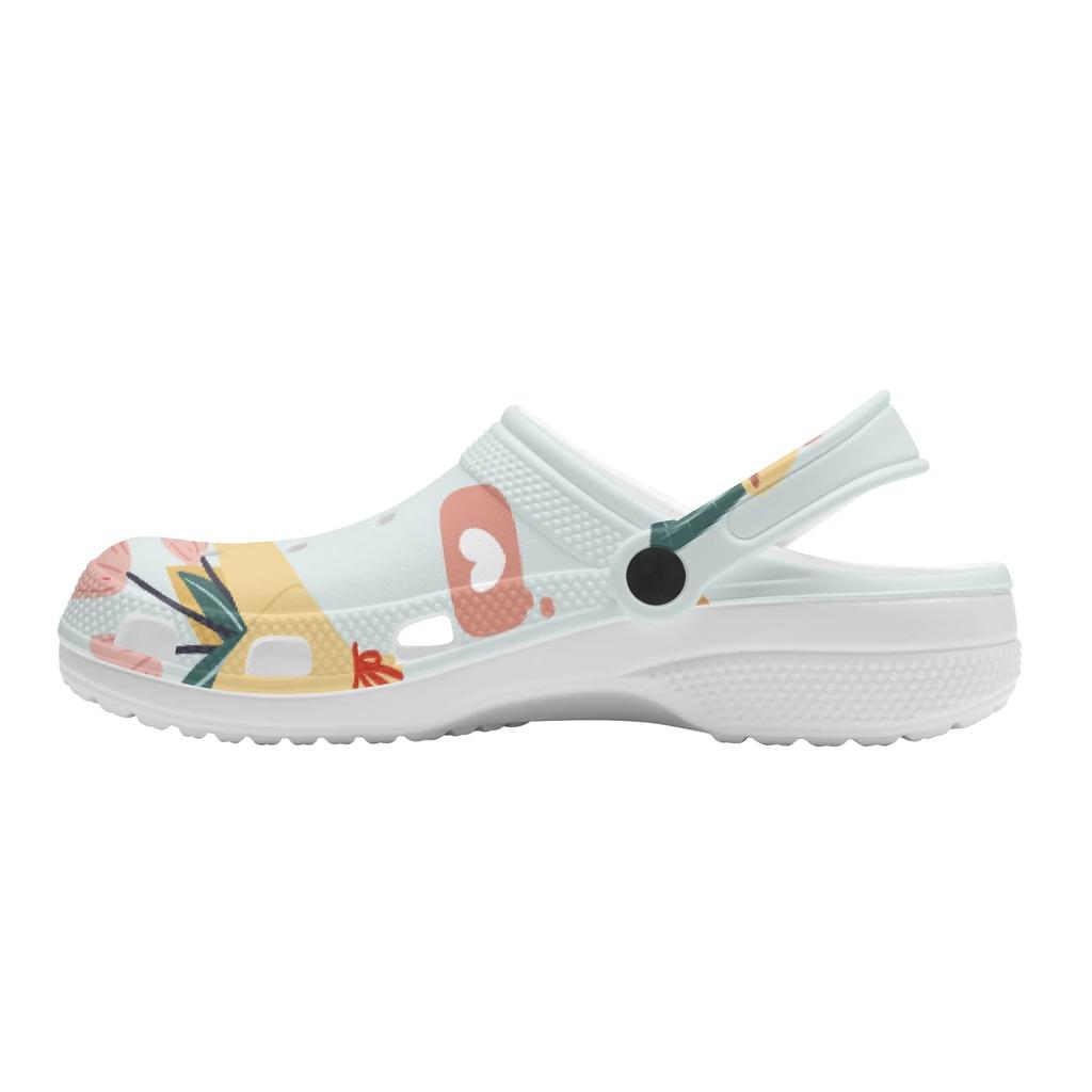 Trendy Printed EVA Clogs Women Men Ventilated Soft Garden Shoes Slip On Beach Pool Bathroom Home Casual Slippers Home Use