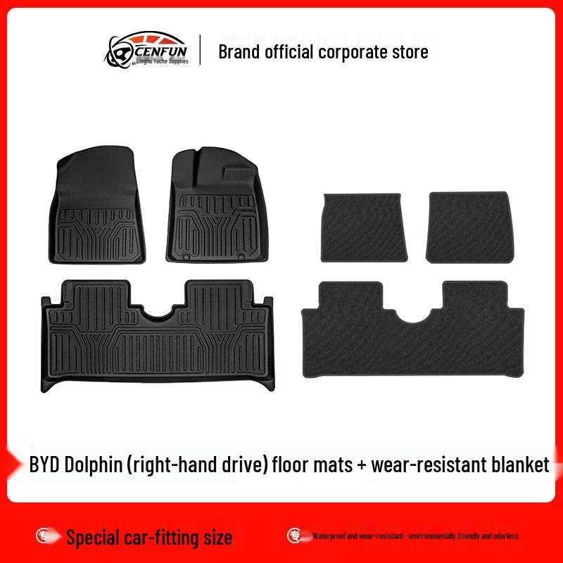 Eco-Friendly Odorless TPE Floor Mats for BYD Dolphin RHD, All-Weather Trunk Mat