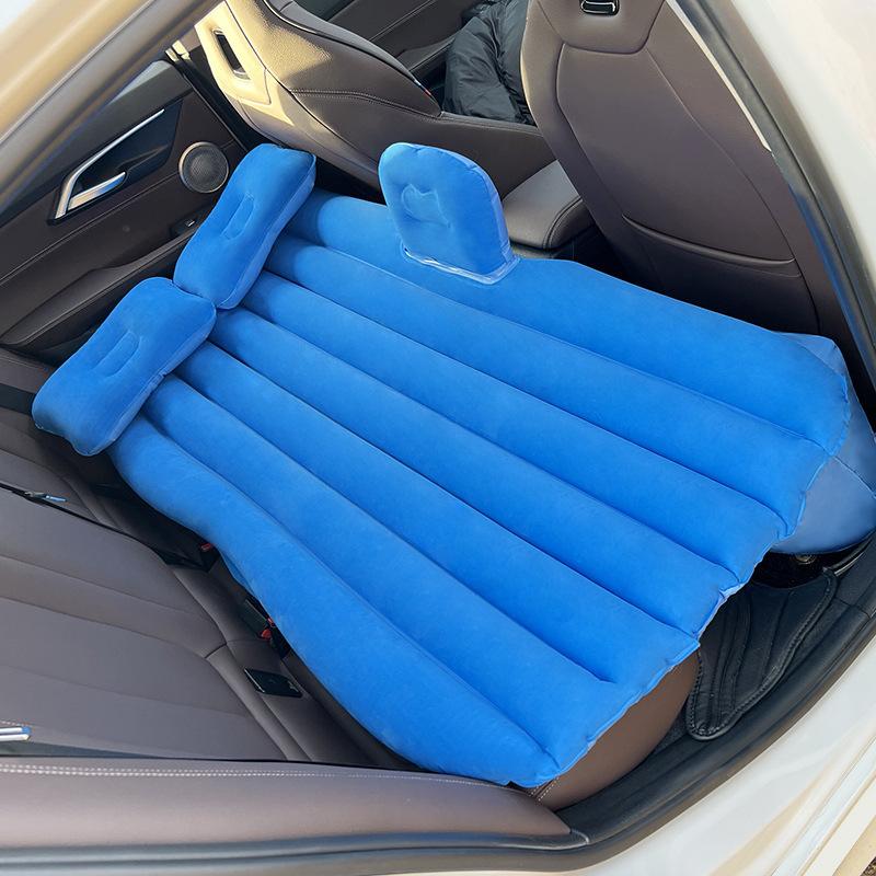 Flocking Environmental Fabric Car Inflatable Bed Air Cushion Bed Portable Car Travel Bed For Most Small Car