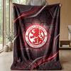 Manta de Franela con Estampado de Fútbol del Middlesbrough, Manta Ligera Suave y Cálida para Sofá, Cama, Acampada