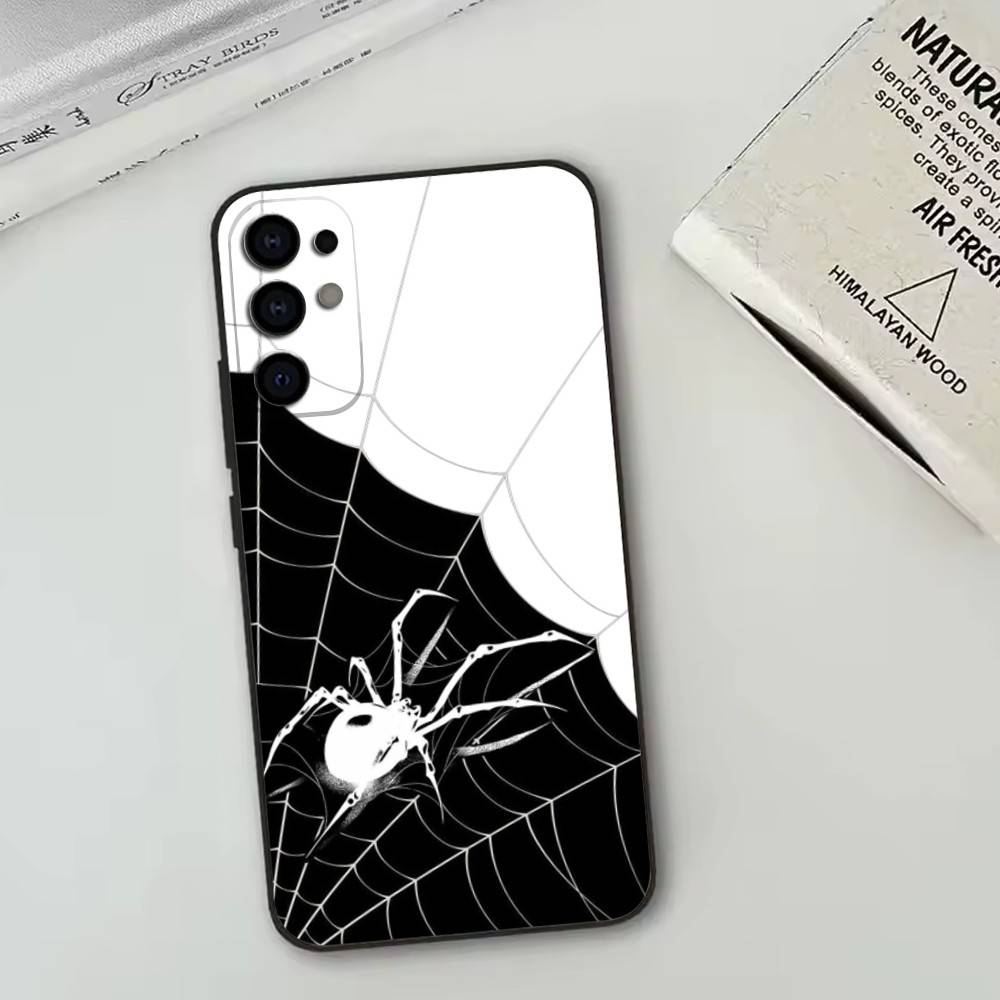 

Grey white spider Phone Case For Samsung S25,S24,S21,S22,S23,S30,Ultra,S20,Plus,Fe,Soft Silicone Black Cover Samsung S24