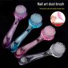 Round Head Nail Art Brush – Long Handle, Soft Bristles for Nail Cleaning, Multifunctional Plastic Dust Brush
