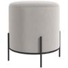 Pouf banqueta otomana apoio de pés pouf em veludo pernas de aço para sala de estar quarto diâmetro 35 x 38 cm cinza claro