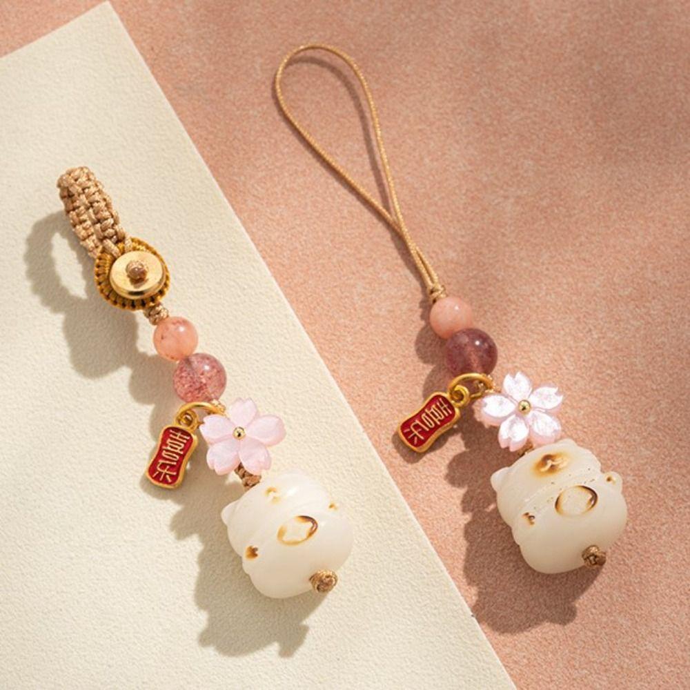 Resin Cat's Paw Pendant Chinese Style Lucky Bodhi Root Keychain Exquisite   Backpack Decor