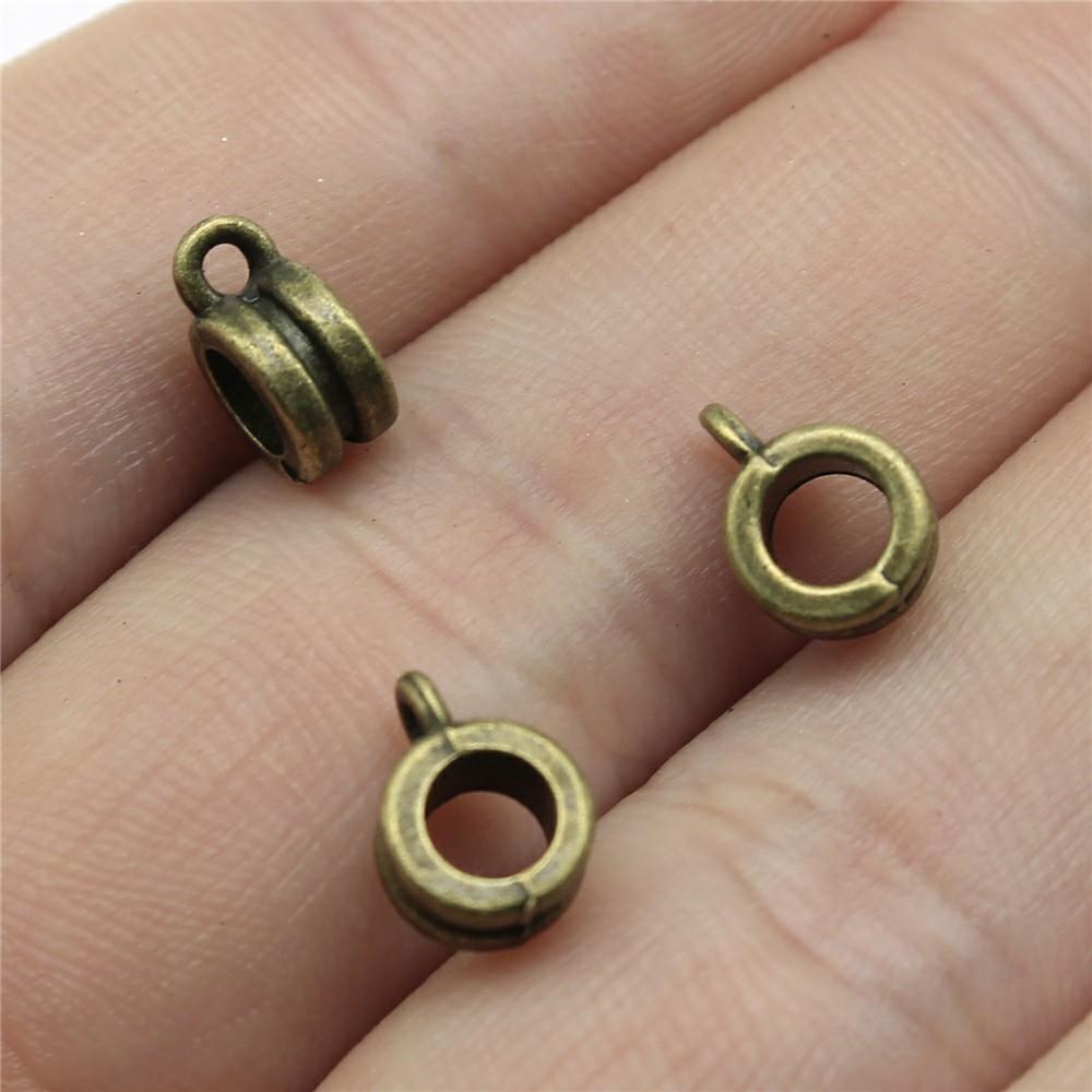 20pcs Hollow Carved Beads Bails For Jewelry Making Antique Silver Color Necklace Clasps For DIY Jewelry Findings Accessories
